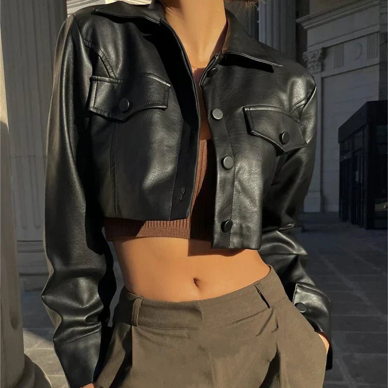 Élise™ | Elegant Faux Leather Jacket - Ciara & Fiona