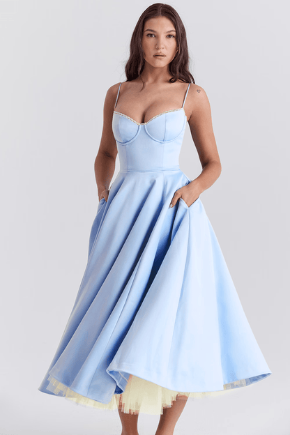Elouise | Elegant Satin Party Dress - Ciara & Fiona