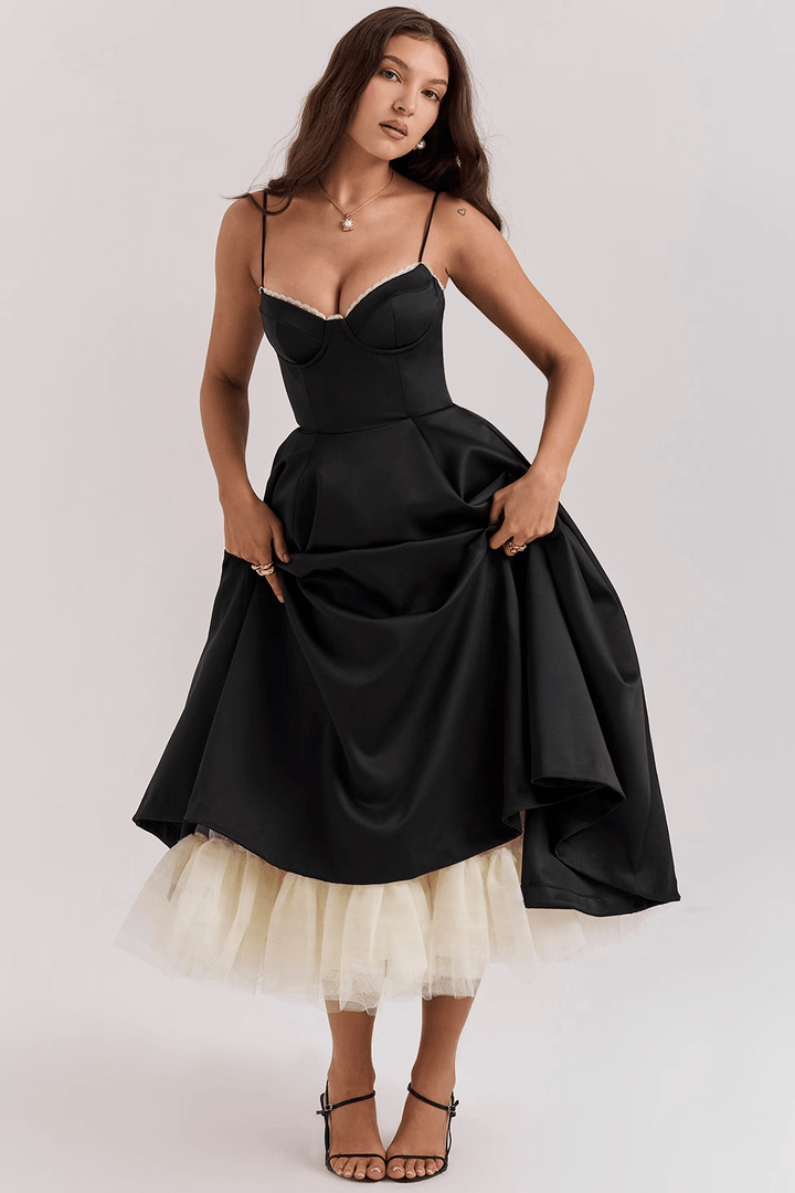 Elouise | Elegant Satin Party Dress - Ciara & Fiona