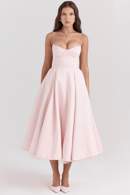 Elouise | Elegant Satin Party Dress - Ciara & Fiona