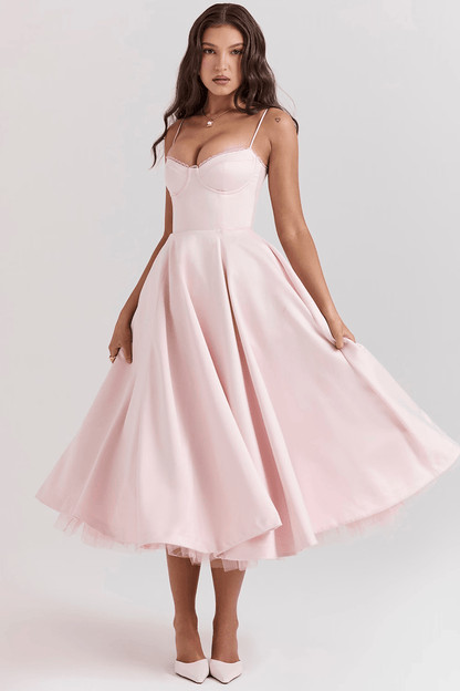 Elouise | Elegant Satin Party Dress - Ciara & Fiona