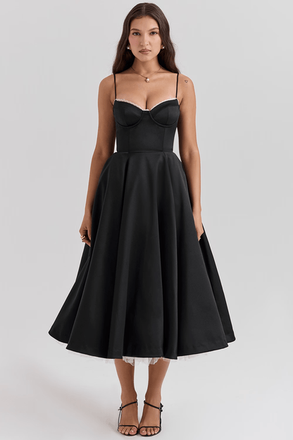 Elouise | Elegant Satin Party Dress - Ciara & Fiona