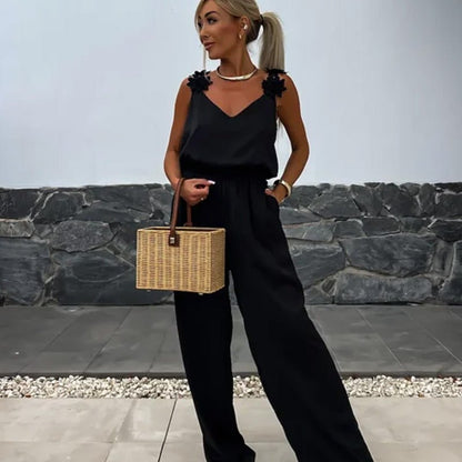 Emelia | Elegant Chic Sleeveless Jumpsuit - Ciara & Fiona