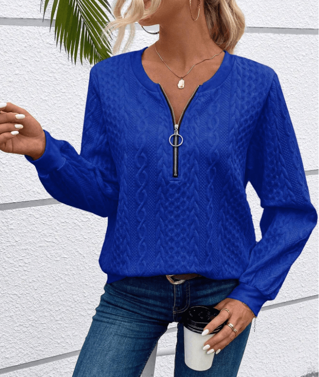 Emy | Sweater with Zipper - Ciara & Fiona