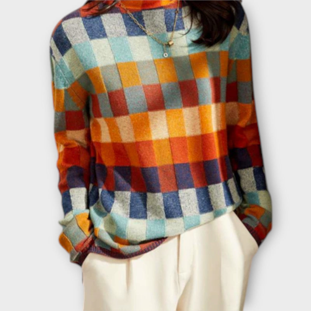 Erika - Colorful Patchwork Turtleneck - Ciara & Fiona
