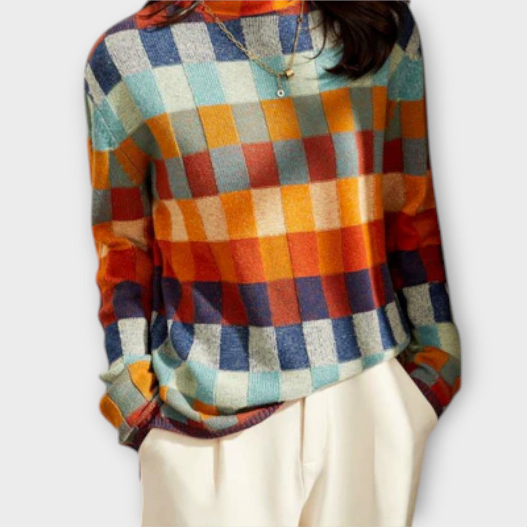 Erika - Colorful Patchwork Turtleneck - Ciara & Fiona