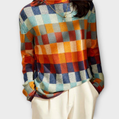 Erika - Colorful Patchwork Turtleneck - Ciara & Fiona