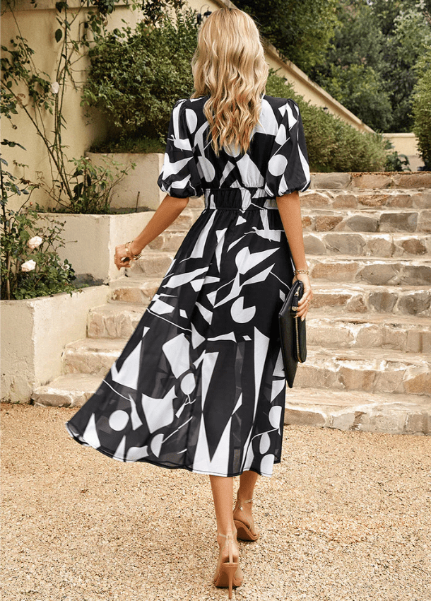 Estella | Flattering Floral Midi Dress - Ciara & Fiona