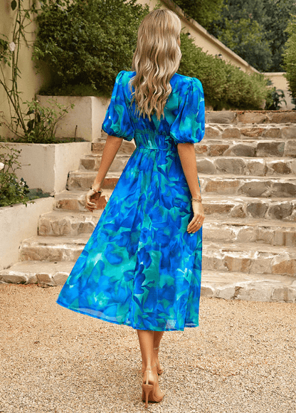 Estella | Flattering Floral Midi Dress - Ciara & Fiona