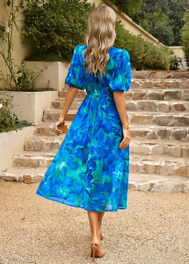 Estella | Flattering Floral Midi Dress - Ciara & Fiona