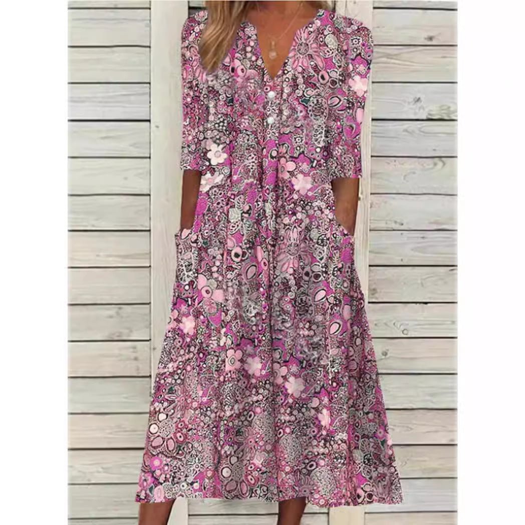 Eufemia | Floral Dress with Tummy Coverage - Ciara & Fiona