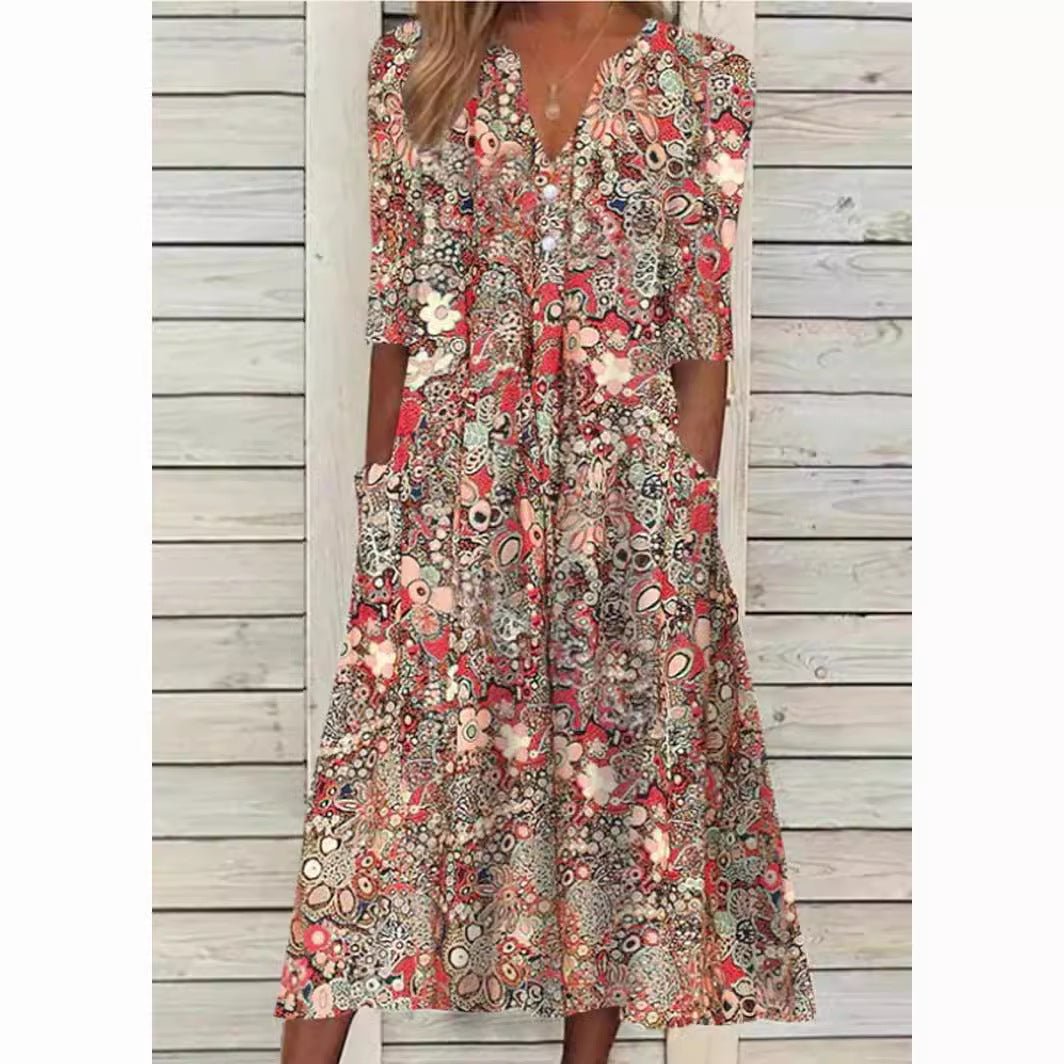 Eufemia | Floral Dress with Tummy Coverage - Ciara & Fiona