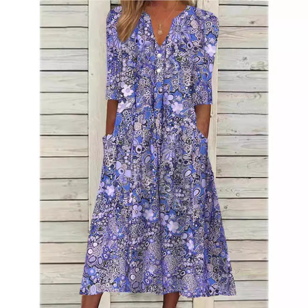 Eufemia | Floral Dress with Tummy Coverage - Ciara & Fiona