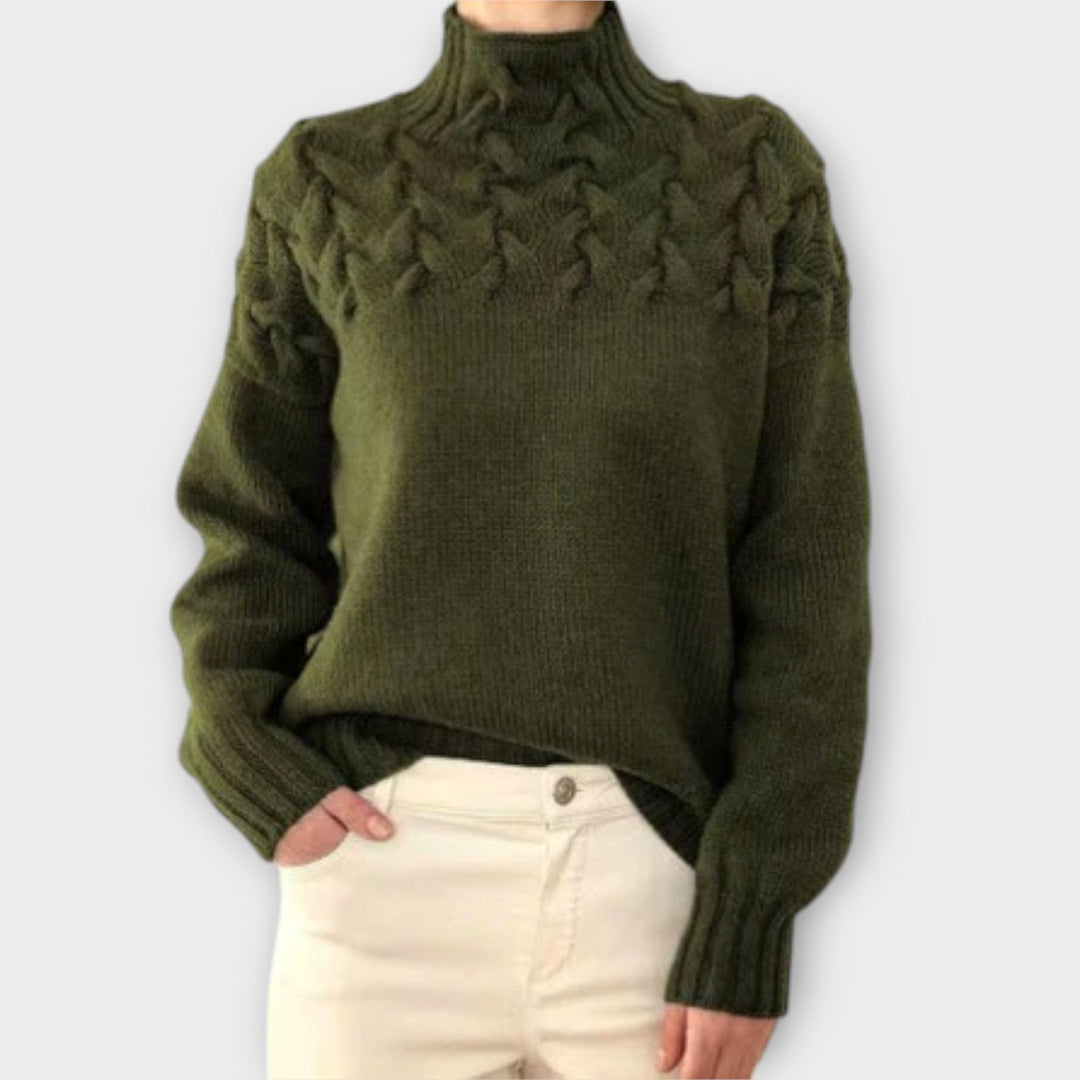 Eva - Women's Chunky Cable Knit Sweater - Ciara & Fiona