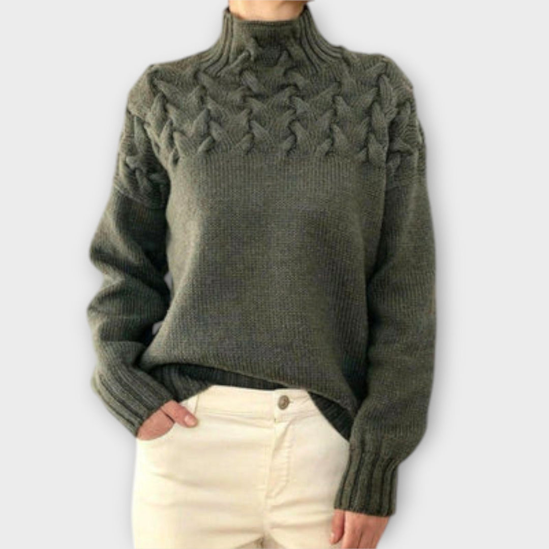 Eva - Women's Chunky Cable Knit Sweater - Ciara & Fiona
