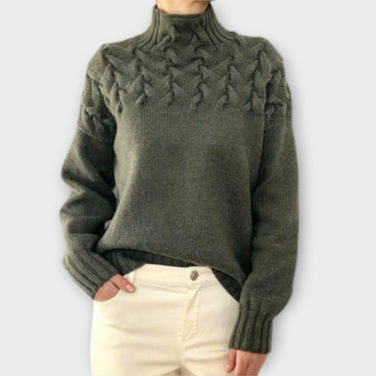 Eva - Women's Chunky Cable Knit Sweater - Ciara & Fiona