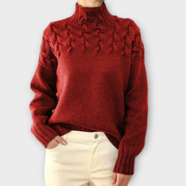 Eva - Women's Chunky Cable Knit Sweater - Ciara & Fiona