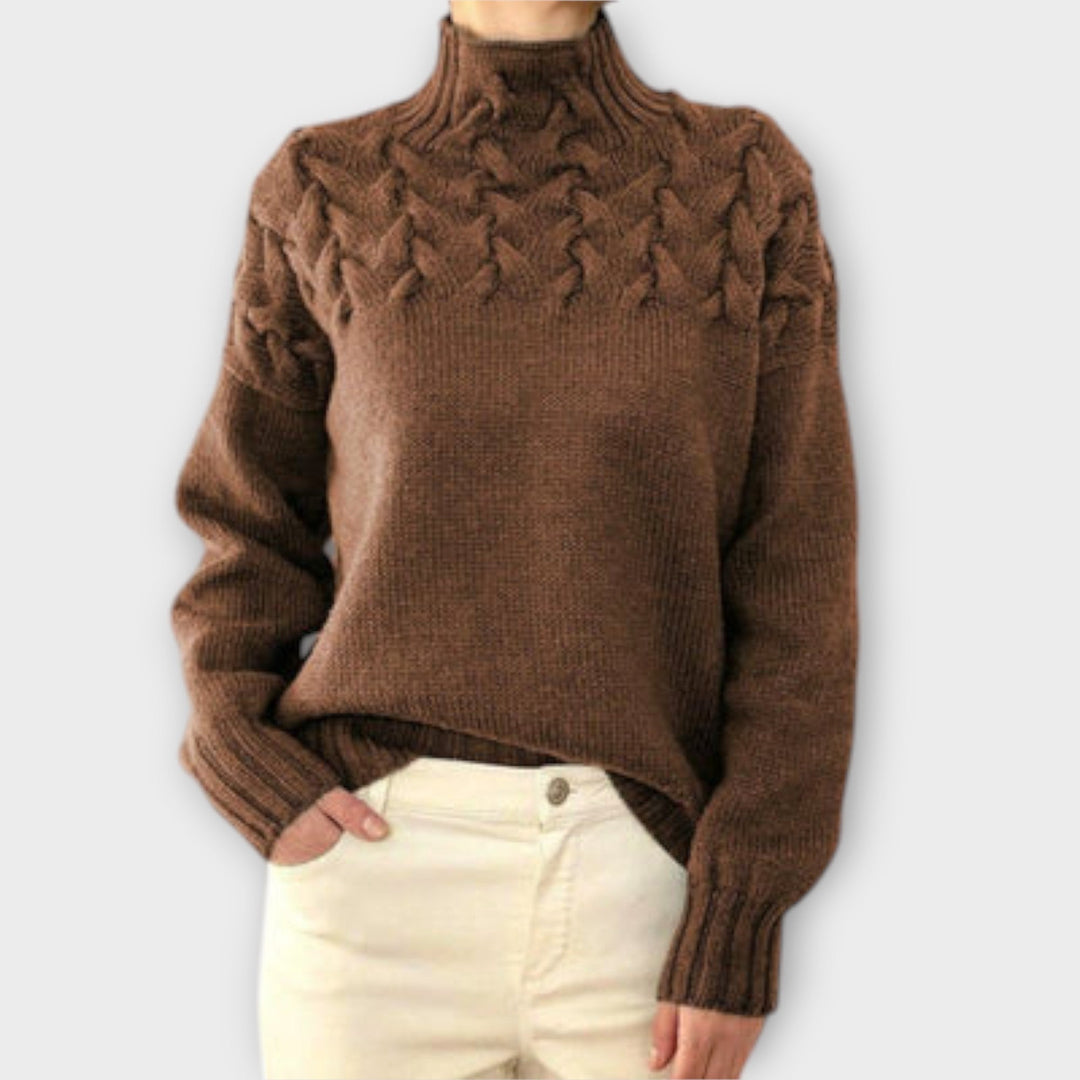 Eva - Women's Chunky Cable Knit Sweater - Ciara & Fiona