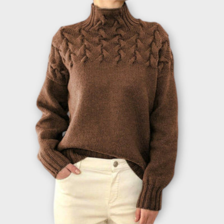 Eva - Women's Chunky Cable Knit Sweater - Ciara & Fiona