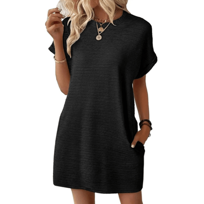 Evasha | Casual Round Neck Summer Dress - Ciara & Fiona