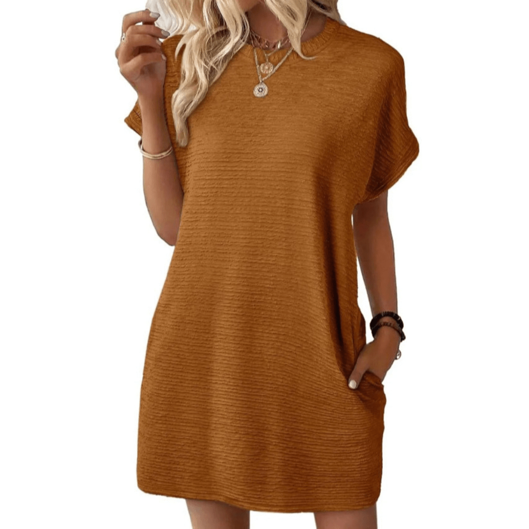 Evasha | Casual Round Neck Summer Dress - Ciara & Fiona