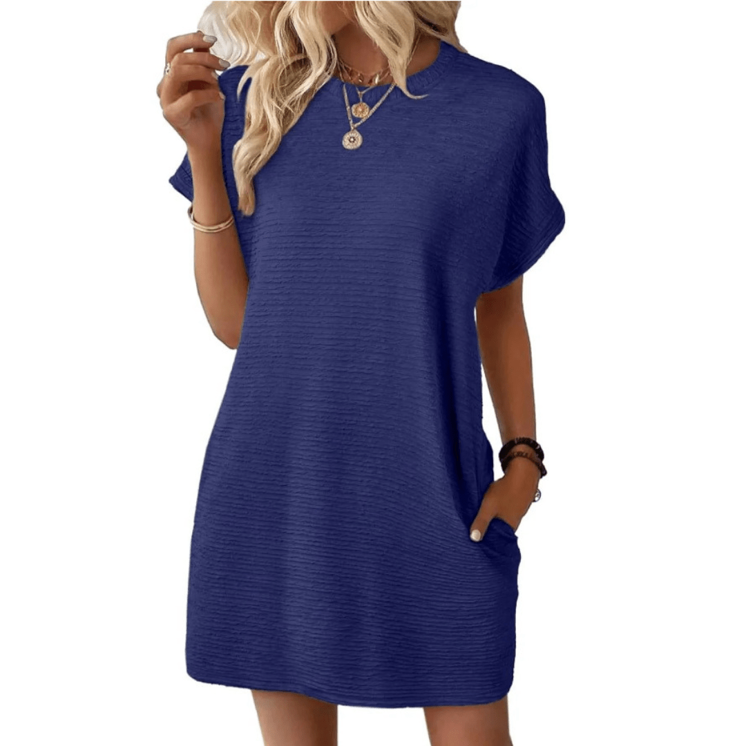 Evasha | Casual Round Neck Summer Dress - Ciara & Fiona