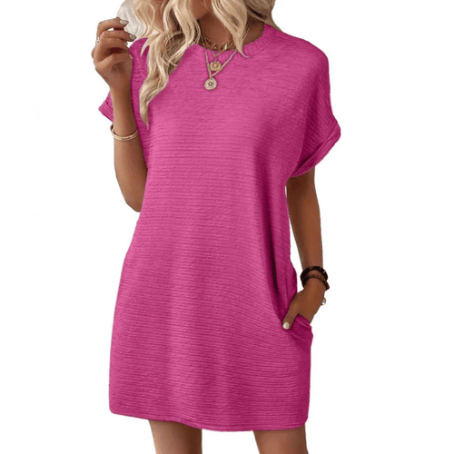 Evasha | Casual Round Neck Summer Dress - Ciara & Fiona