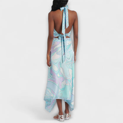 Everly - Halter Top and Asymmetrical Midi Skirt Set - Luna Hampton