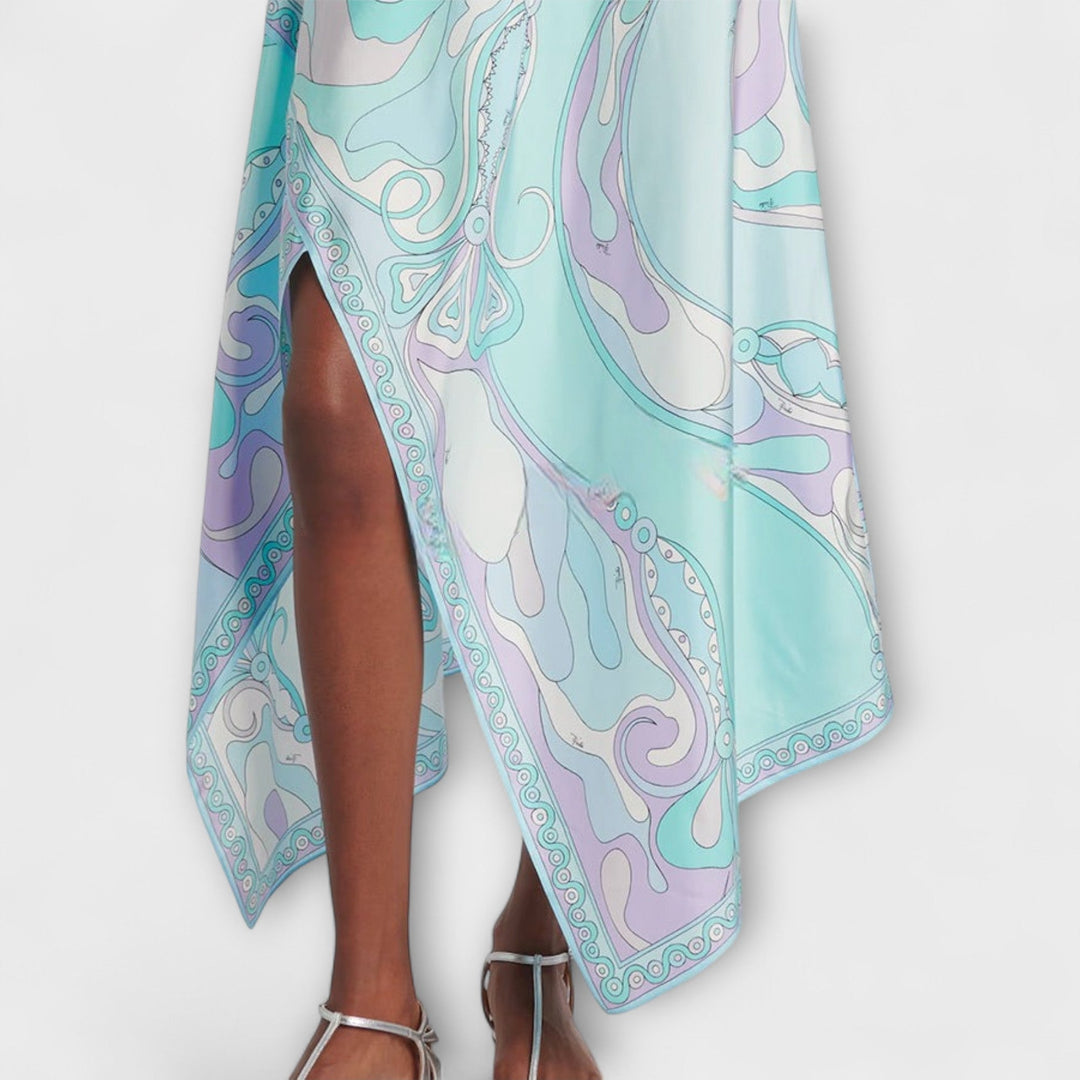 Everly - Halter Top and Asymmetrical Midi Skirt Set - Luna Hampton