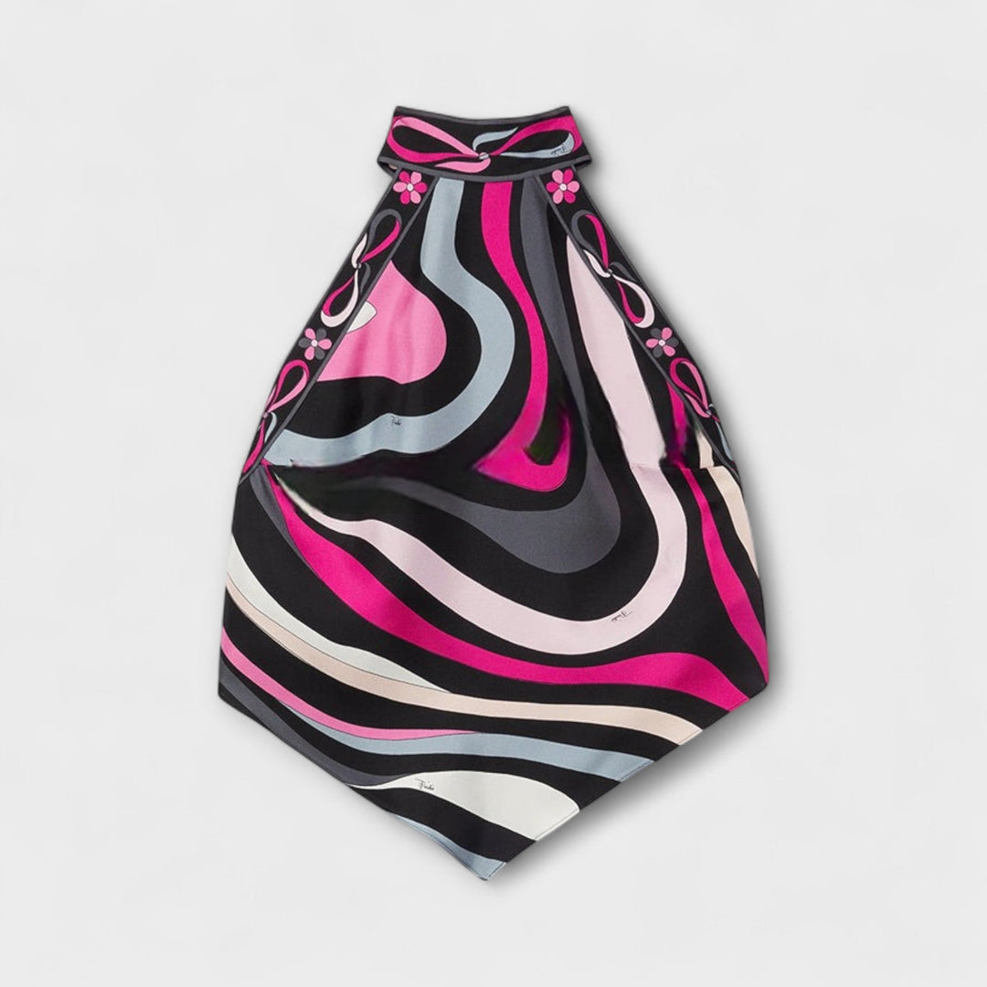 Everly - Halter Top and Asymmetrical Midi Skirt Set - Luna Hampton