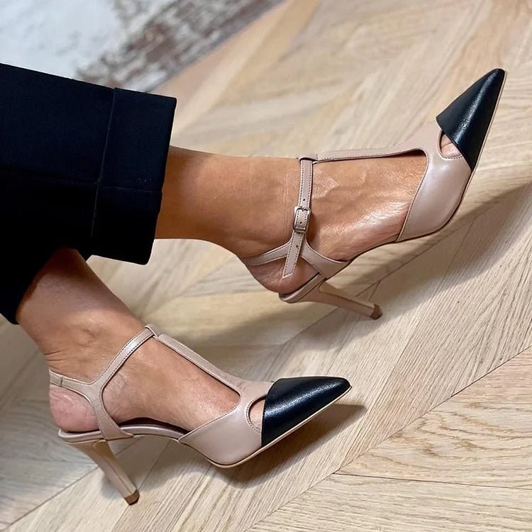 Evrardine | Two - Tone Pointed Court Shoe - Ciara & Fiona