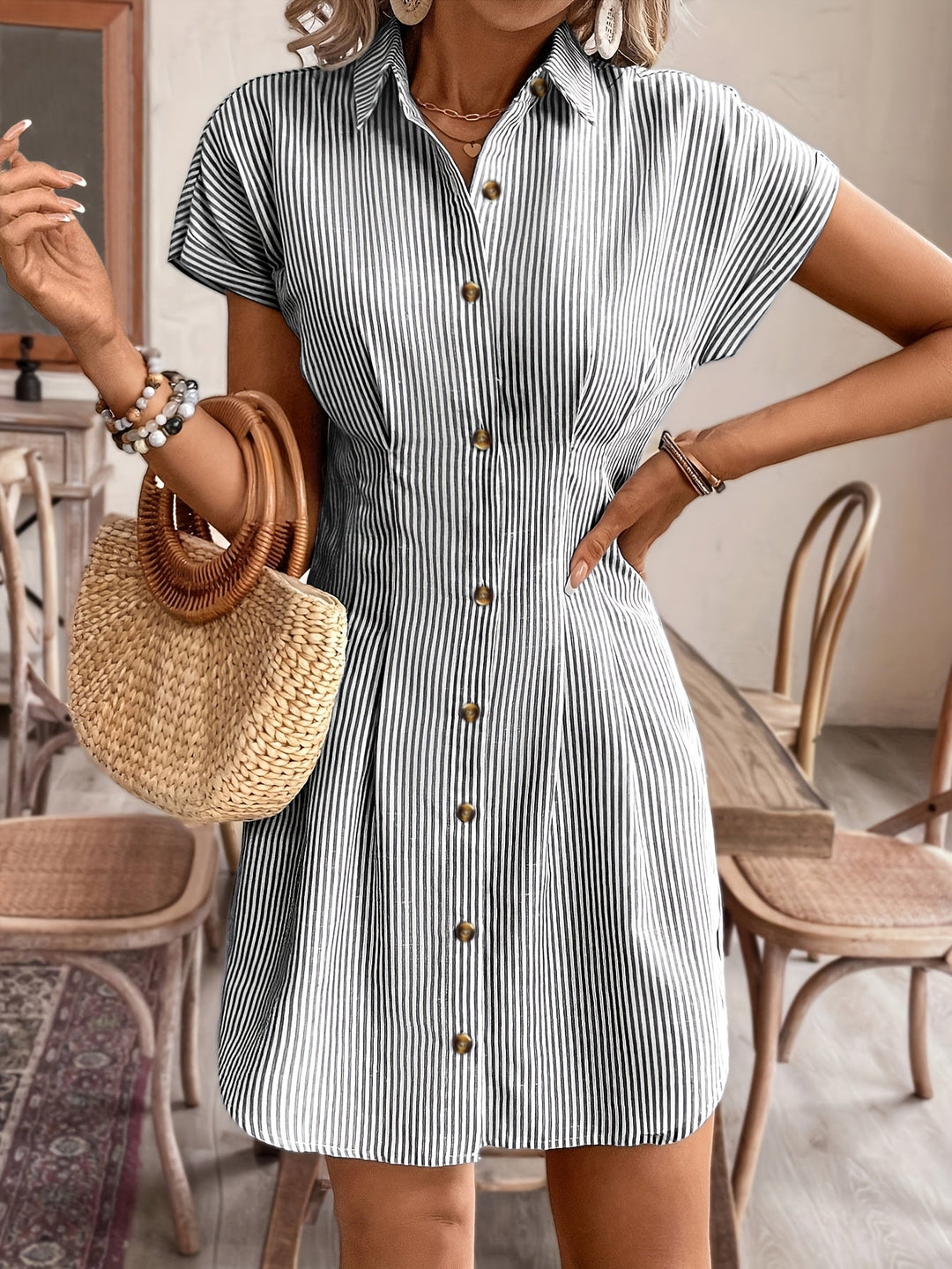 Faustine | Casual Striped Dress - Ciara & Fiona