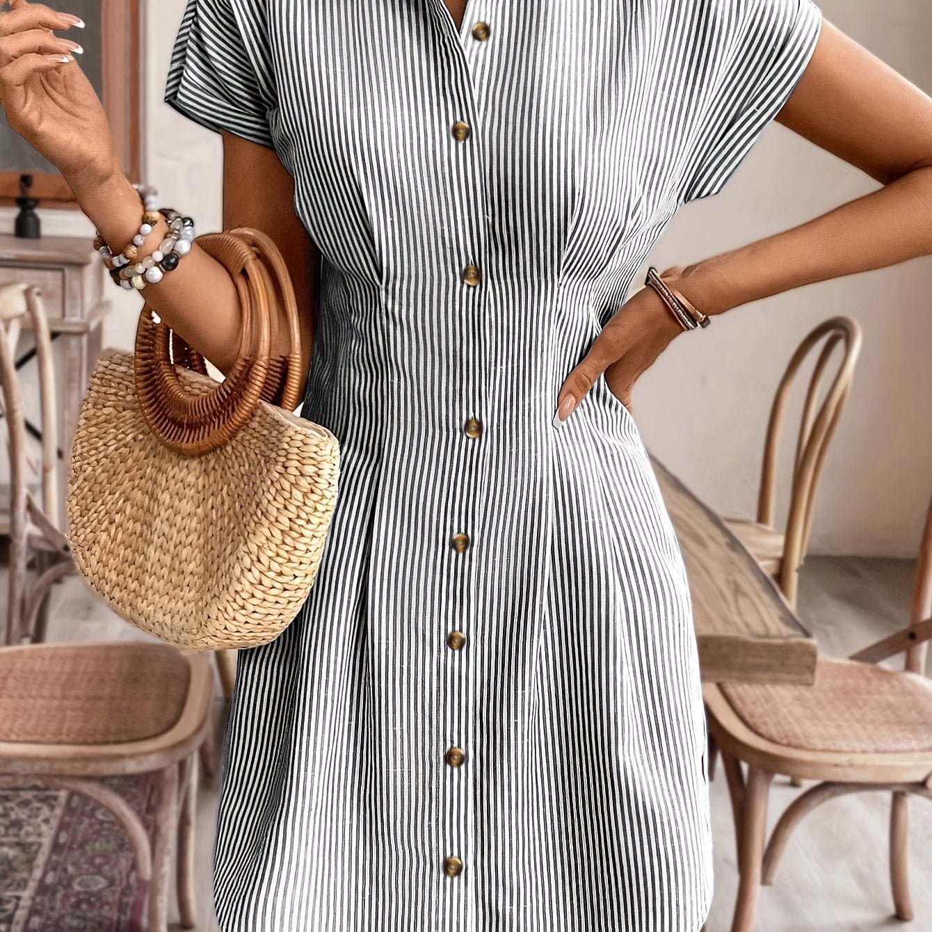 Faustine | Casual Striped Dress - Ciara & Fiona