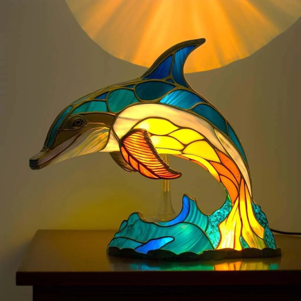 Flip | Dolphin Lamp Magisk in Coloured Glass - Ciara & Fiona