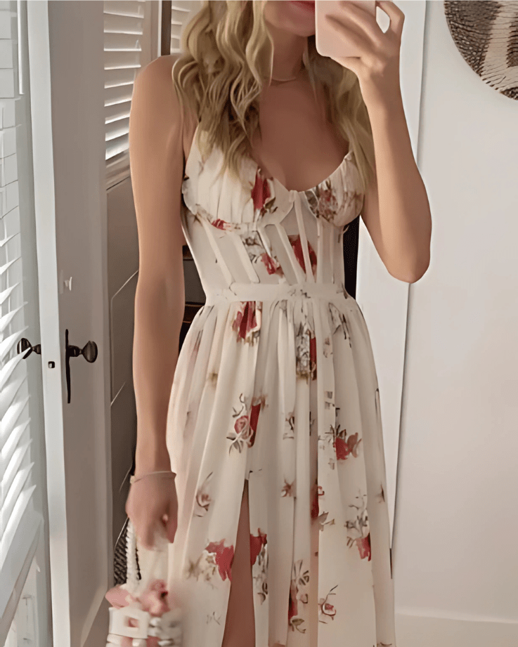 Florrie | Elegant Flowery Dress - Ciara & Fiona