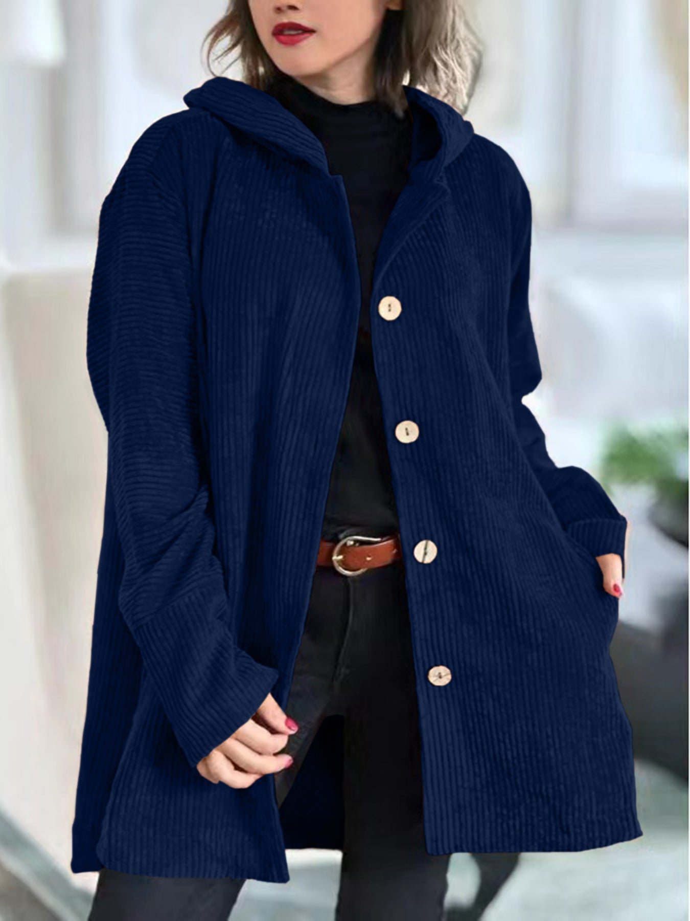 Floryn | Cozy Corduroy Hooded Jacket - Ciara & Fiona