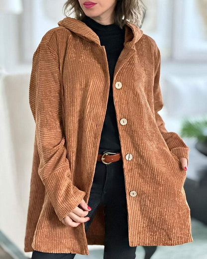 Floryn | Cozy Corduroy Hooded Jacket - Ciara & Fiona