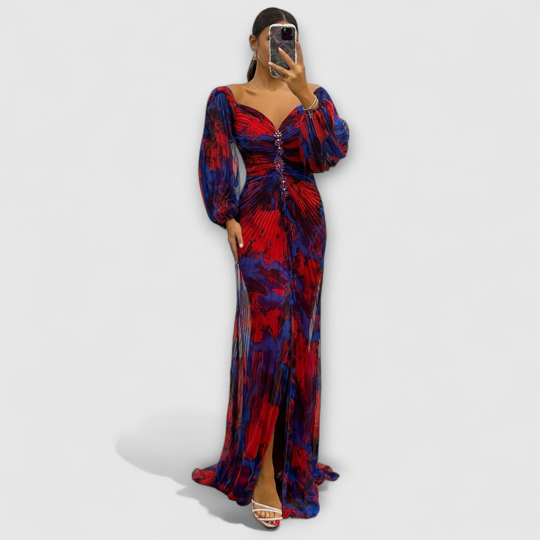 Genevieve | Elegant V - Neck Dress - Ciara & Fiona