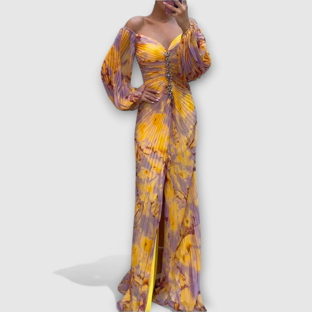 Genevieve | Elegant V - Neck Dress - Ciara & Fiona