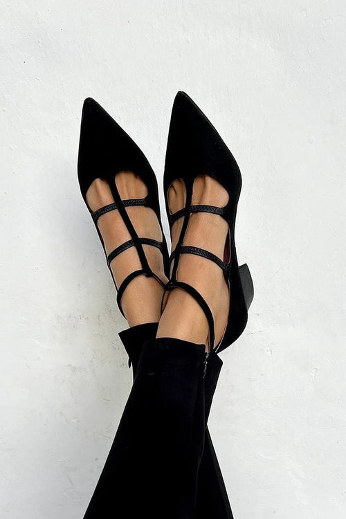 Giada™ | Pointed Toe Heels with Crossed Straps - Ciara & Fiona