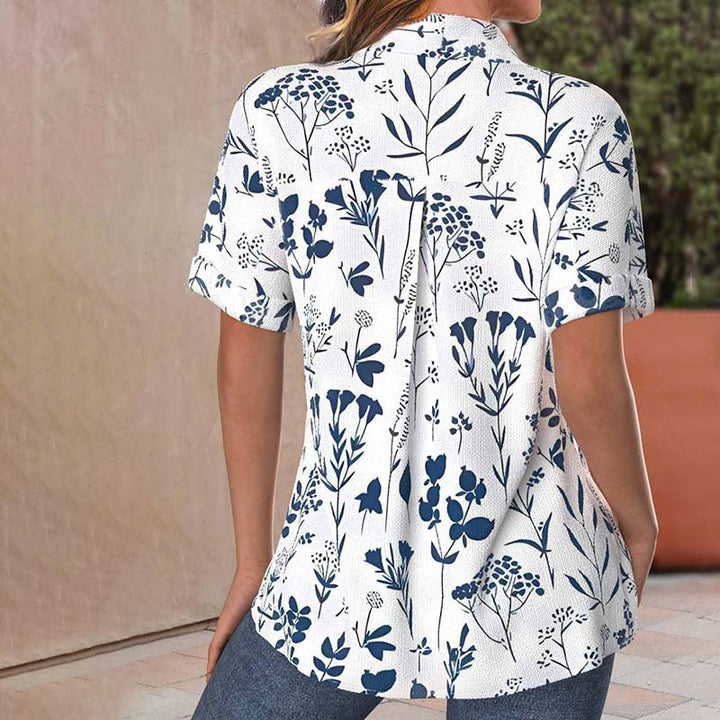 Ginette | Casual Leaf Printed Blouse - Ciara & Fiona