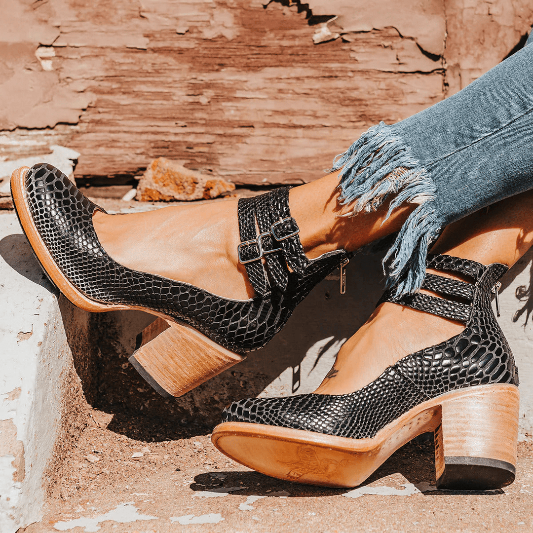 Ginevra™ | Multi - Strap Heels with Chunky Heel - Ciara & Fiona