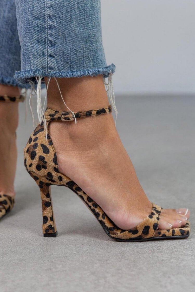Giulia™ | High heel sandals with animal print - Ciara & Fiona