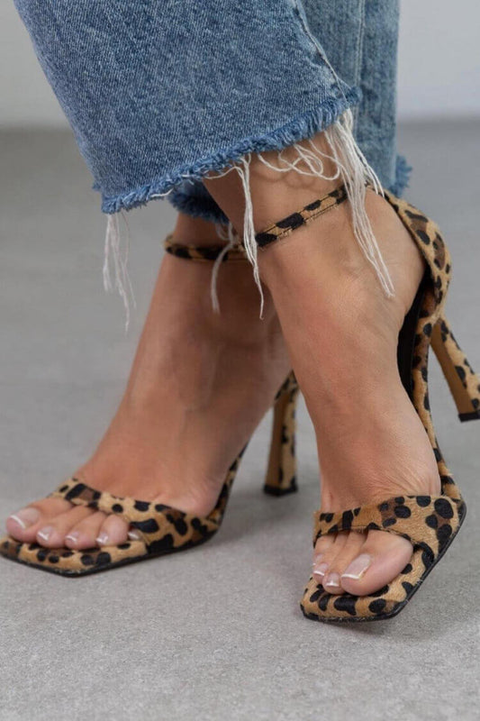Giulia™ | High Heeled Sandals with Animal Print - Ciara & Fiona
