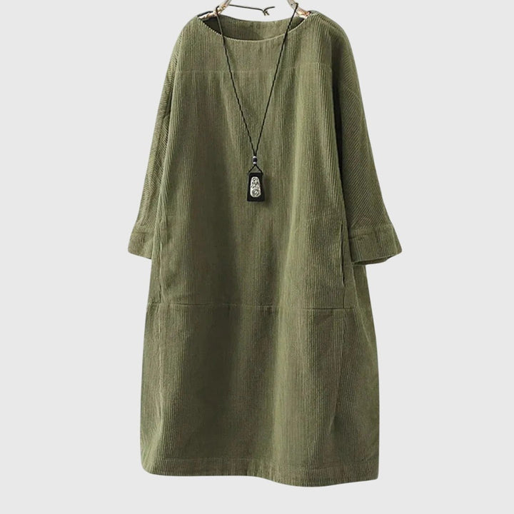 Grace | Relaxed Corduroy Midi Dress - Luna Hampton