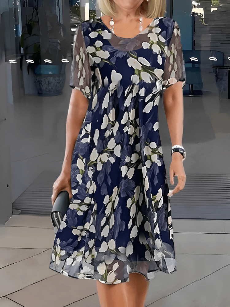 Gwynne | Floral Print Double Tunic Dress - Ciara & Fiona