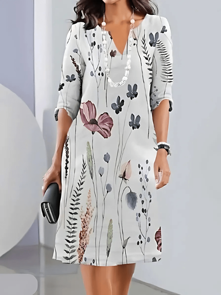 Gwynne | Floral Print Double Tunic Dress - Ciara & Fiona