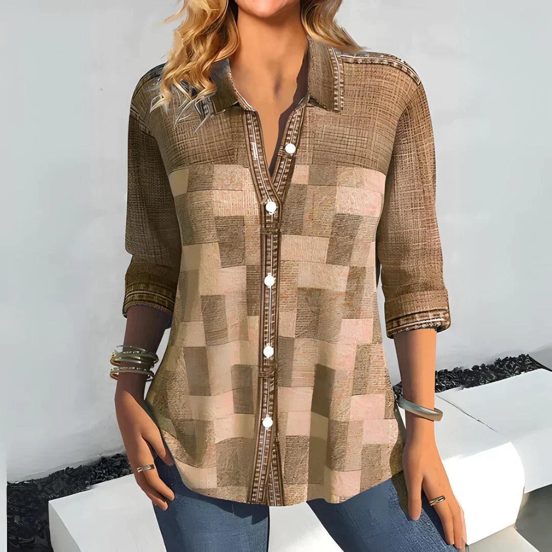 Harlow | Classic Checkered Blouse - Ciara & Fiona