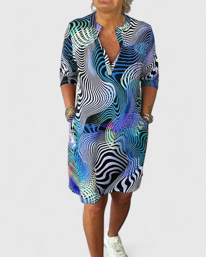 Helinae™ | Sophisticated V - neck Dress - Luna Hampton