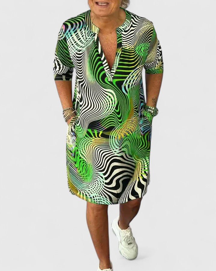 Helinae™ | Sophisticated V - neck Dress - Luna Hampton